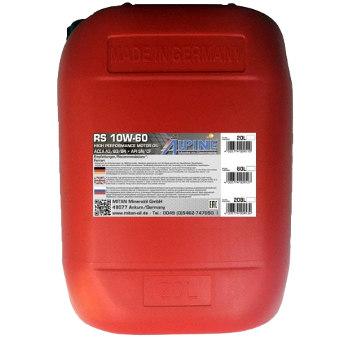 Моторное масло Alpine RS 10W-60, 20л