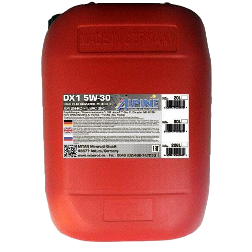 Моторное масло Alpine DX1 5W-30, 20л