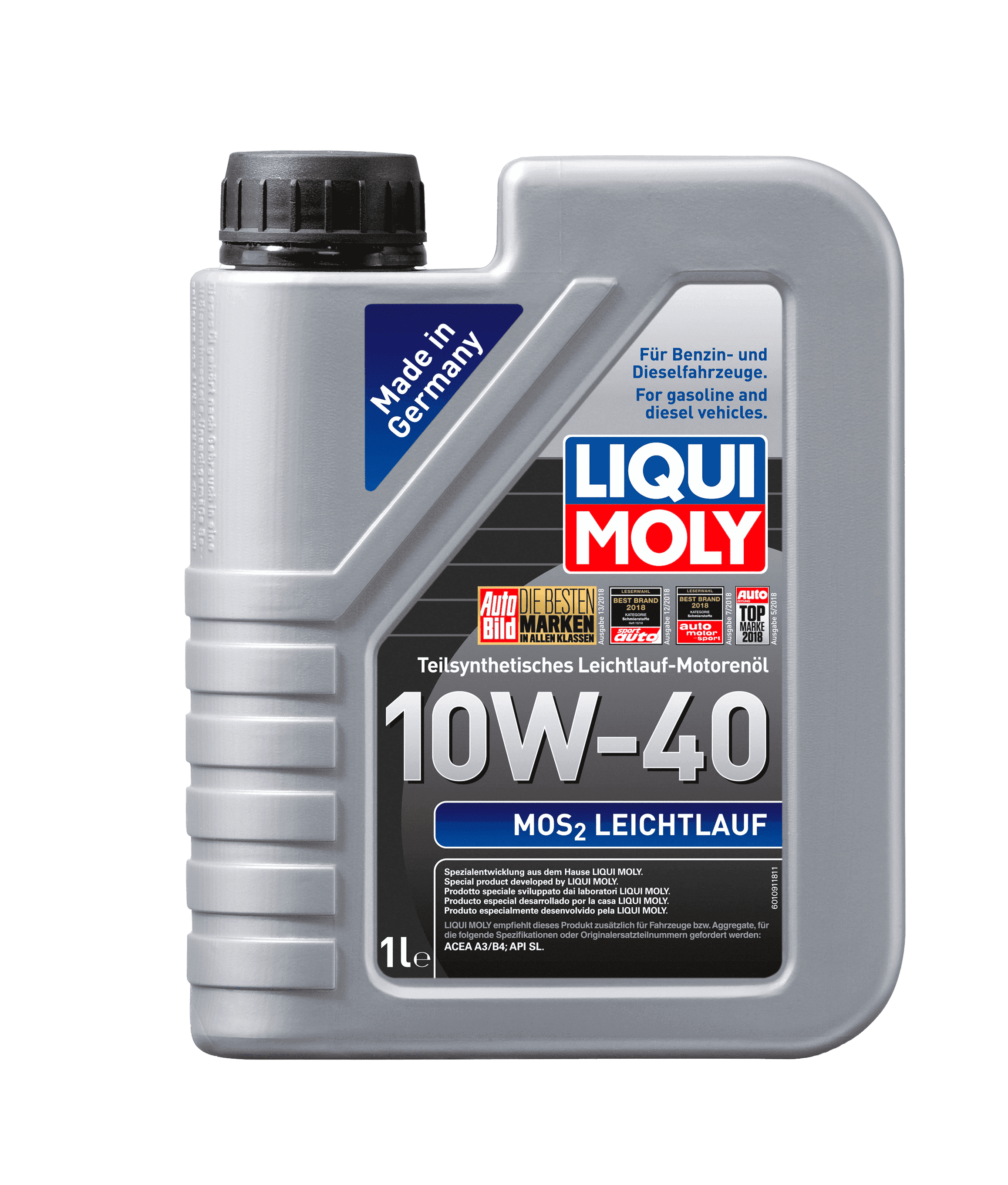 Моторное масло Liqui Moly MoS2 Leichtlauf 10W-40, 1л