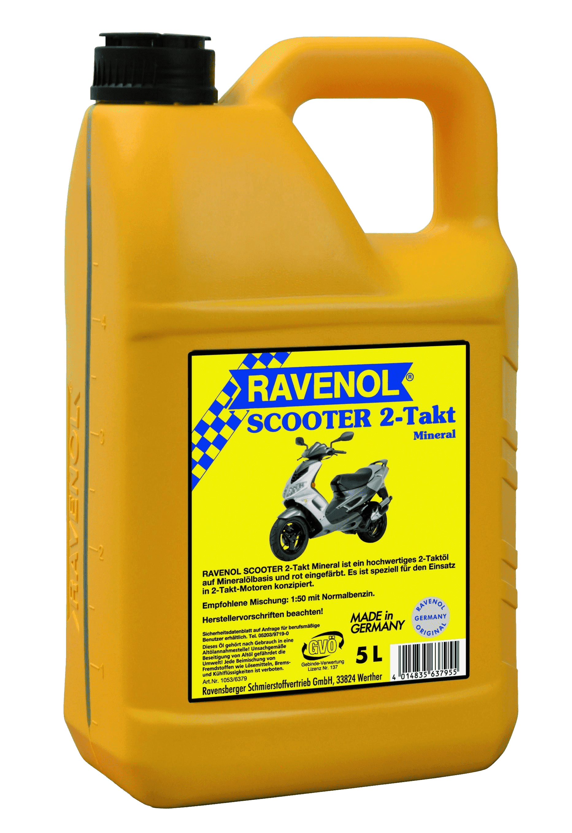Моторное масло Ravenol SCOOTER 2-Takt Mineral, 5л