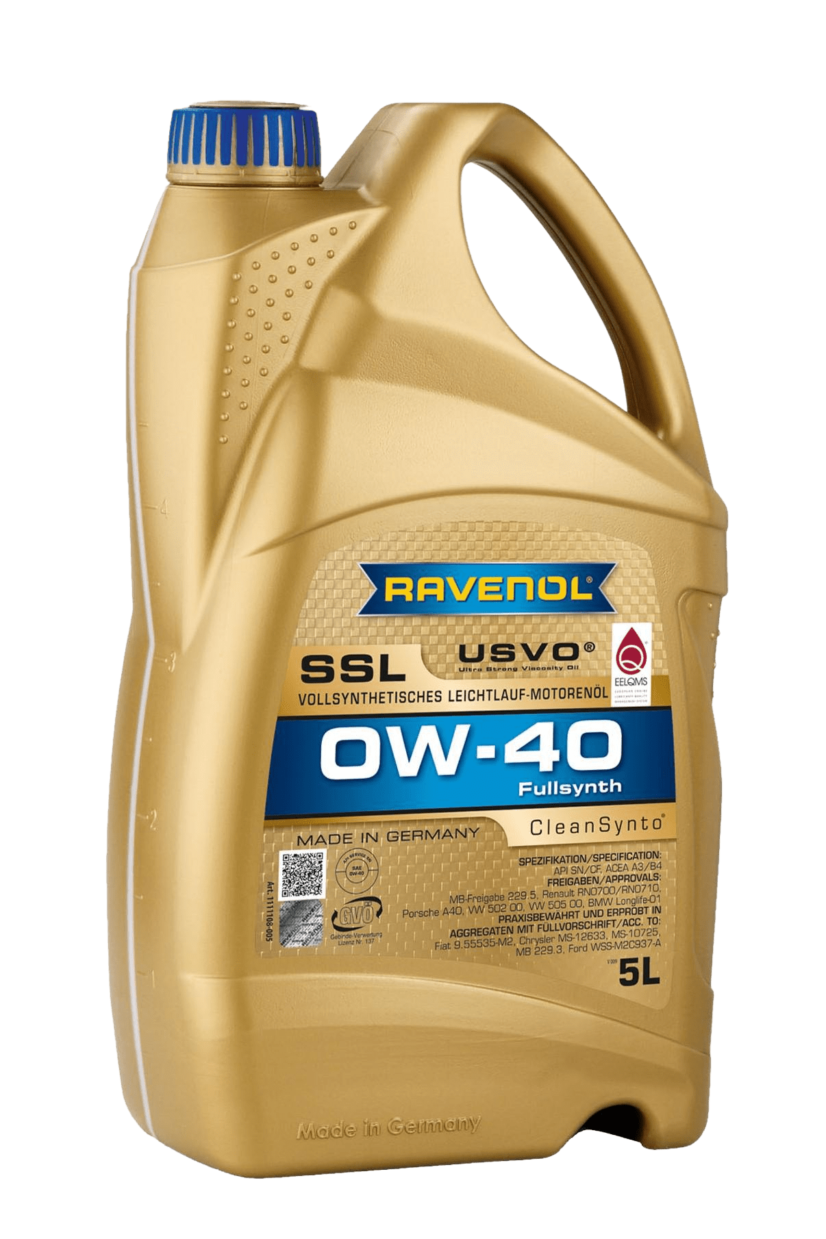 Моторное масло Ravenol Super Synthetik Oel SSL SAE 0W-40, 5л