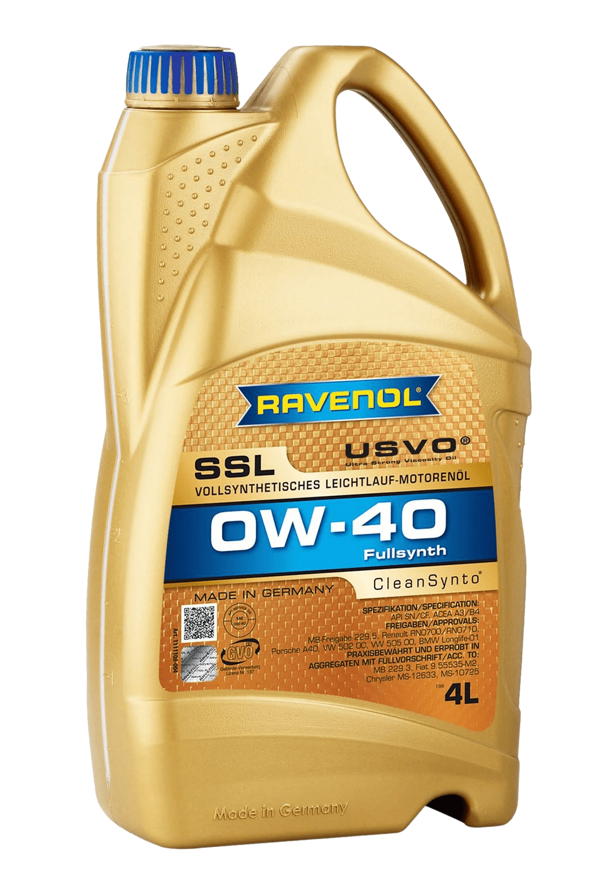 Моторное масло Ravenol Super Synthetik Oel SSL SAE 0W-40, 4л