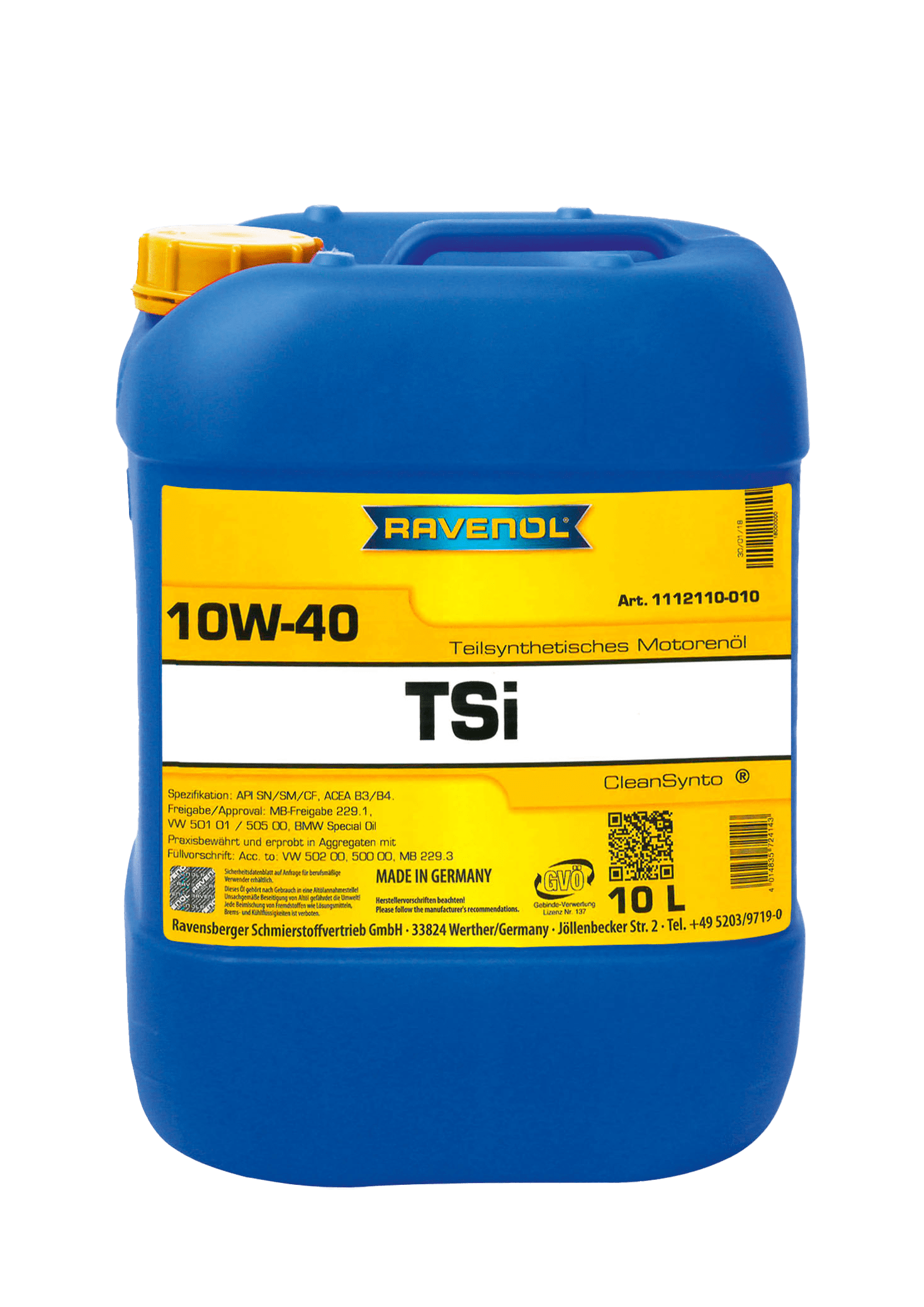 Моторное масло Ravenol TSI SAE 10W-40, 10л