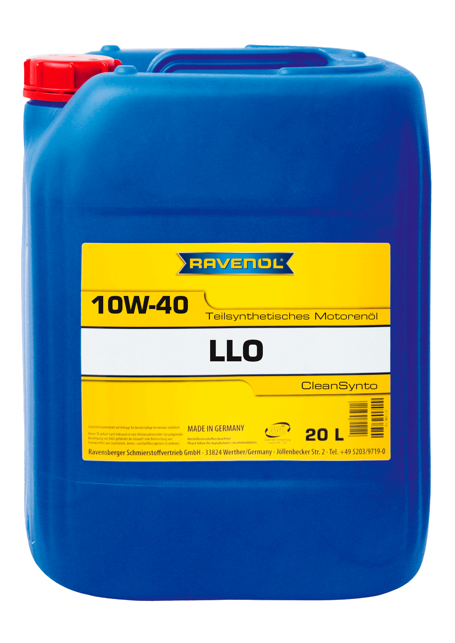 Моторное масло Ravenol LLO SAE 10W-40, 20л