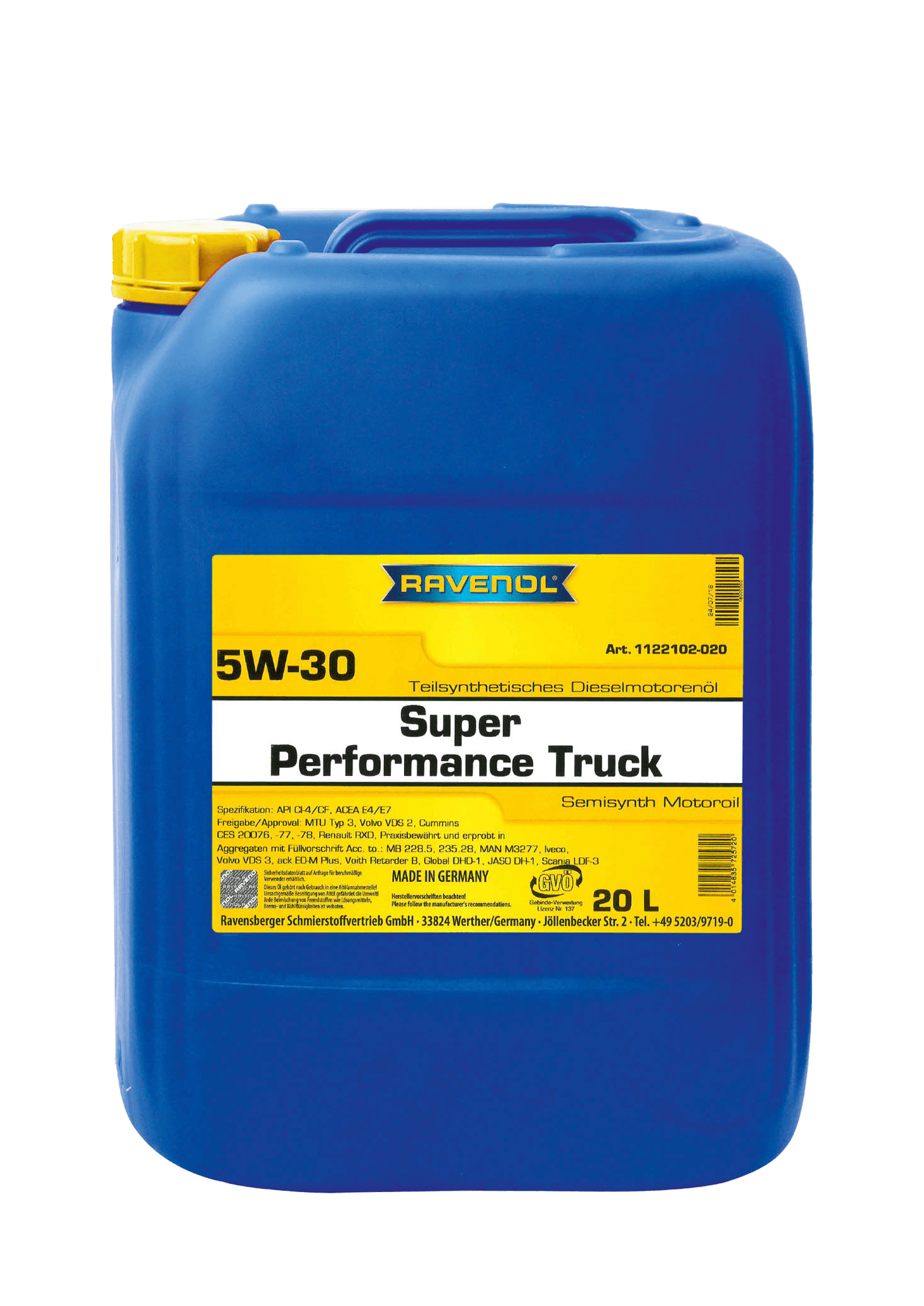 Моторное масло Ravenol Super Performance Truck SAE 5W-30, 20л