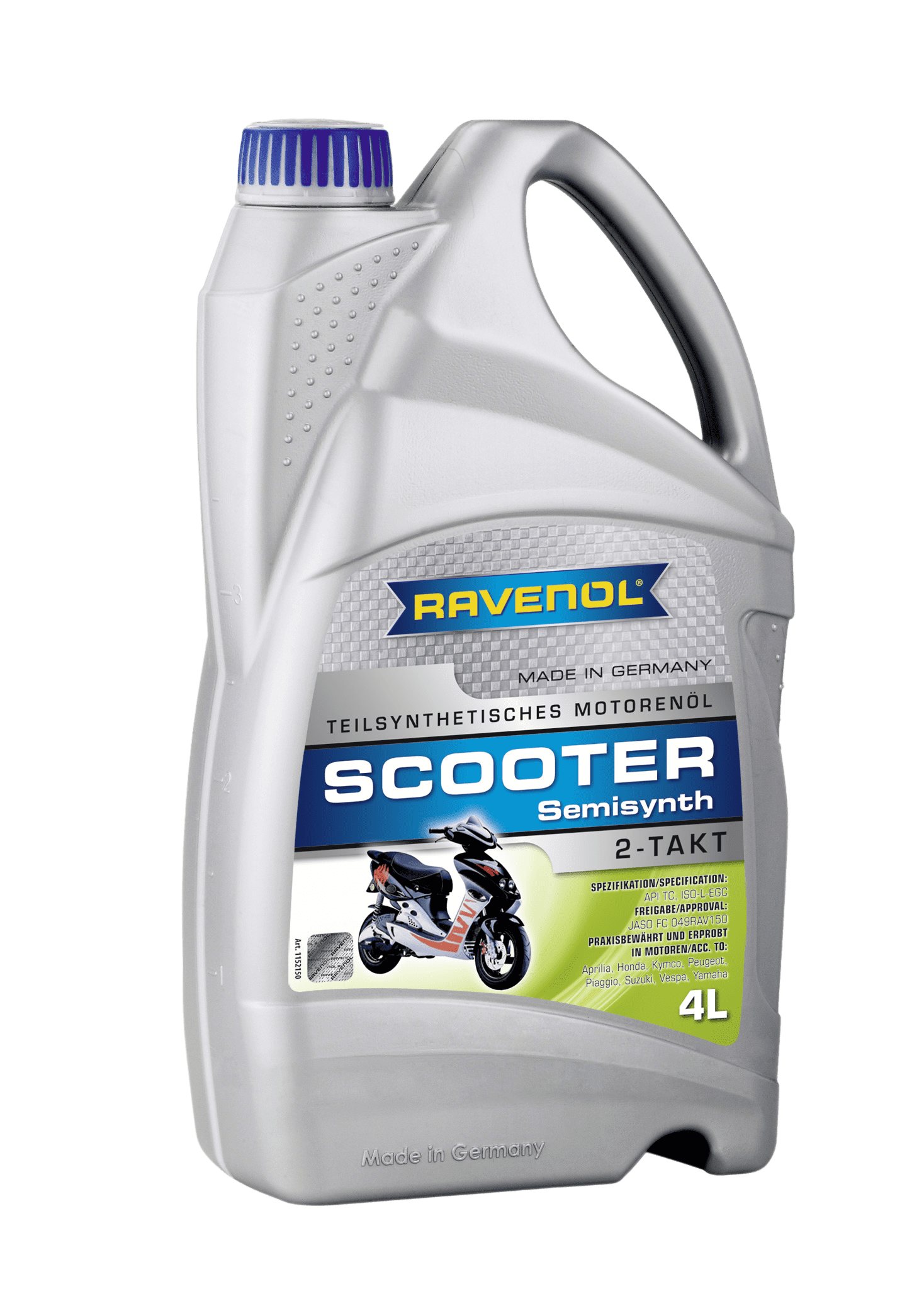 Моторное масло Ravenol SCOOTER 2-Takt Teilsynth., 4л