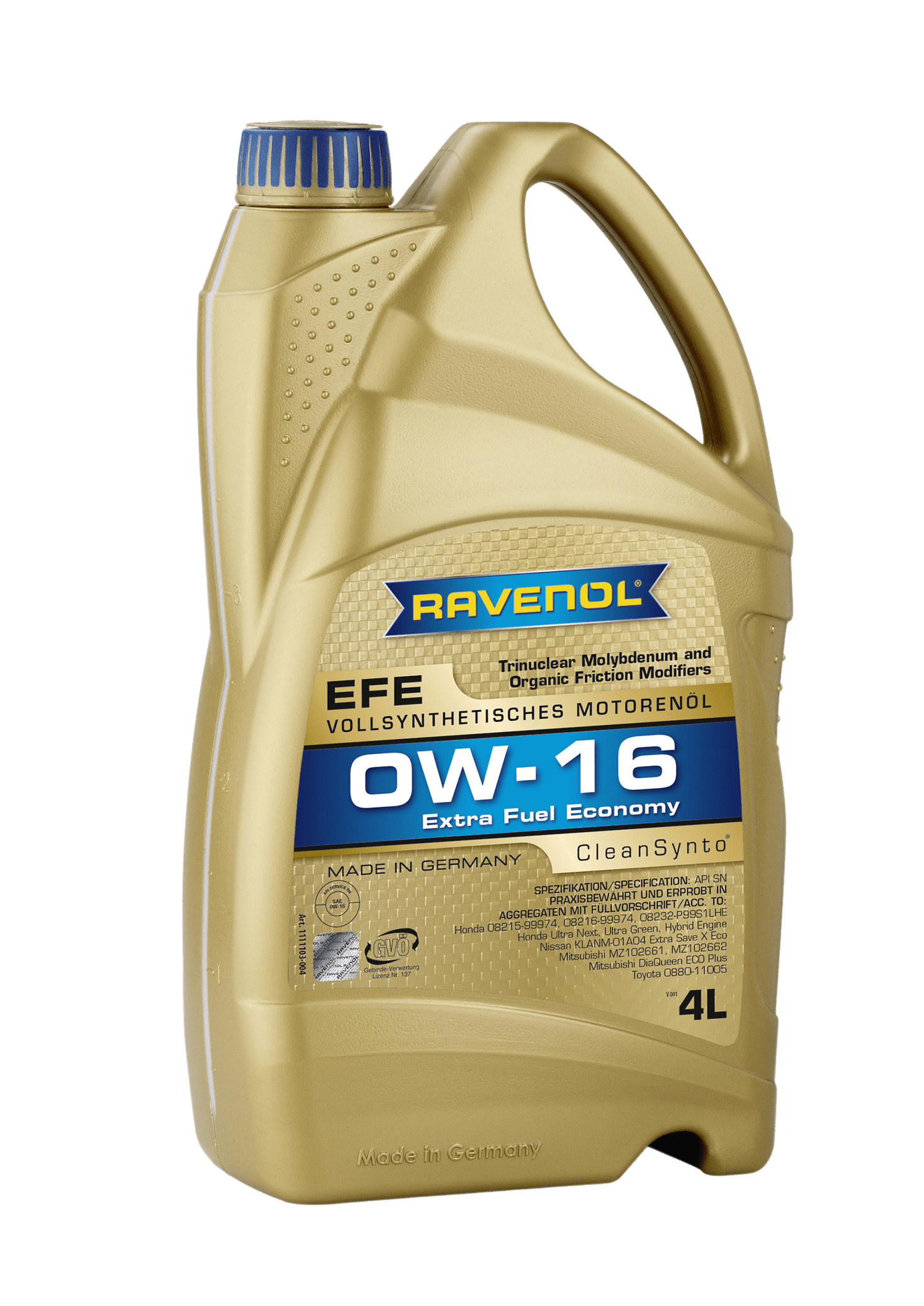 Моторное масло Ravenol EFE Extra Fuel Economy SAE 0W-16, 4л