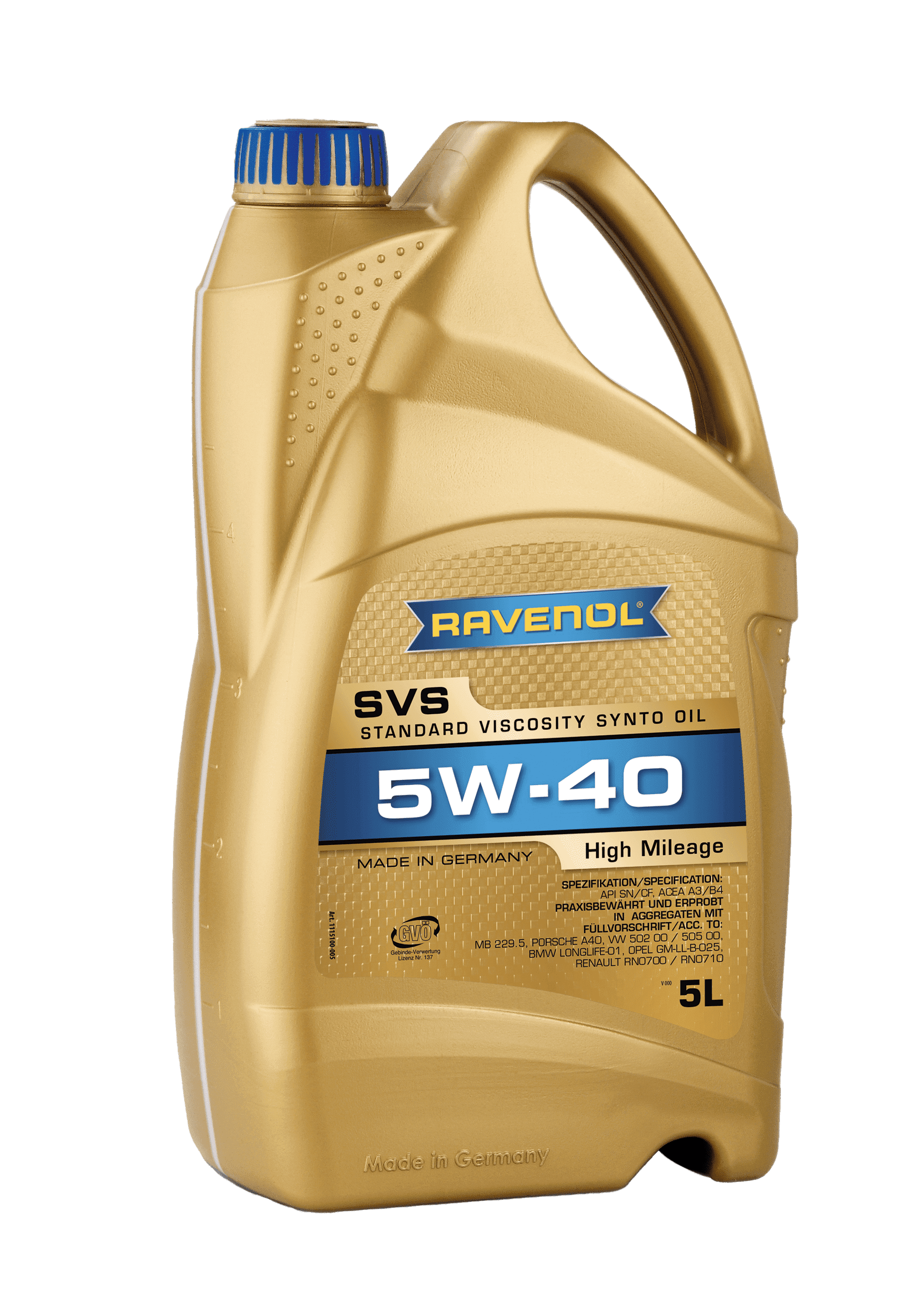 Моторное масло Ravenol SVS Standard Viscosity Synto Oil SAE 5W-40, 5л