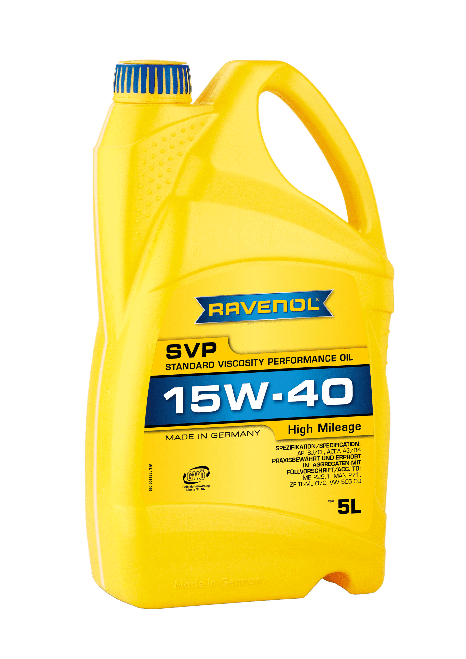 Моторное масло Ravenol SVP Stand.Viscos.Perform.Oil SAE 15W-40, 5л