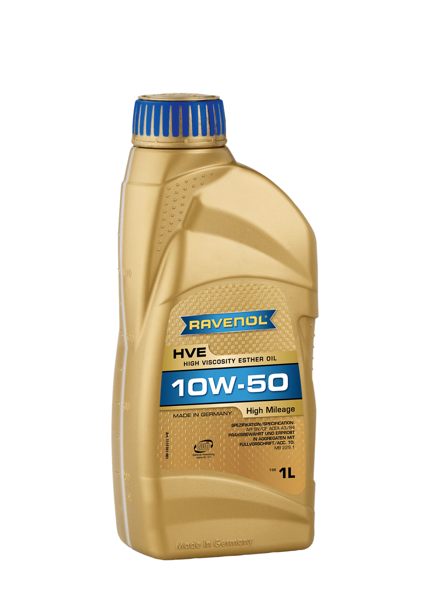 Моторное масло Ravenol HVE High Viscosity Ester Oil SAE10W-50, 1л