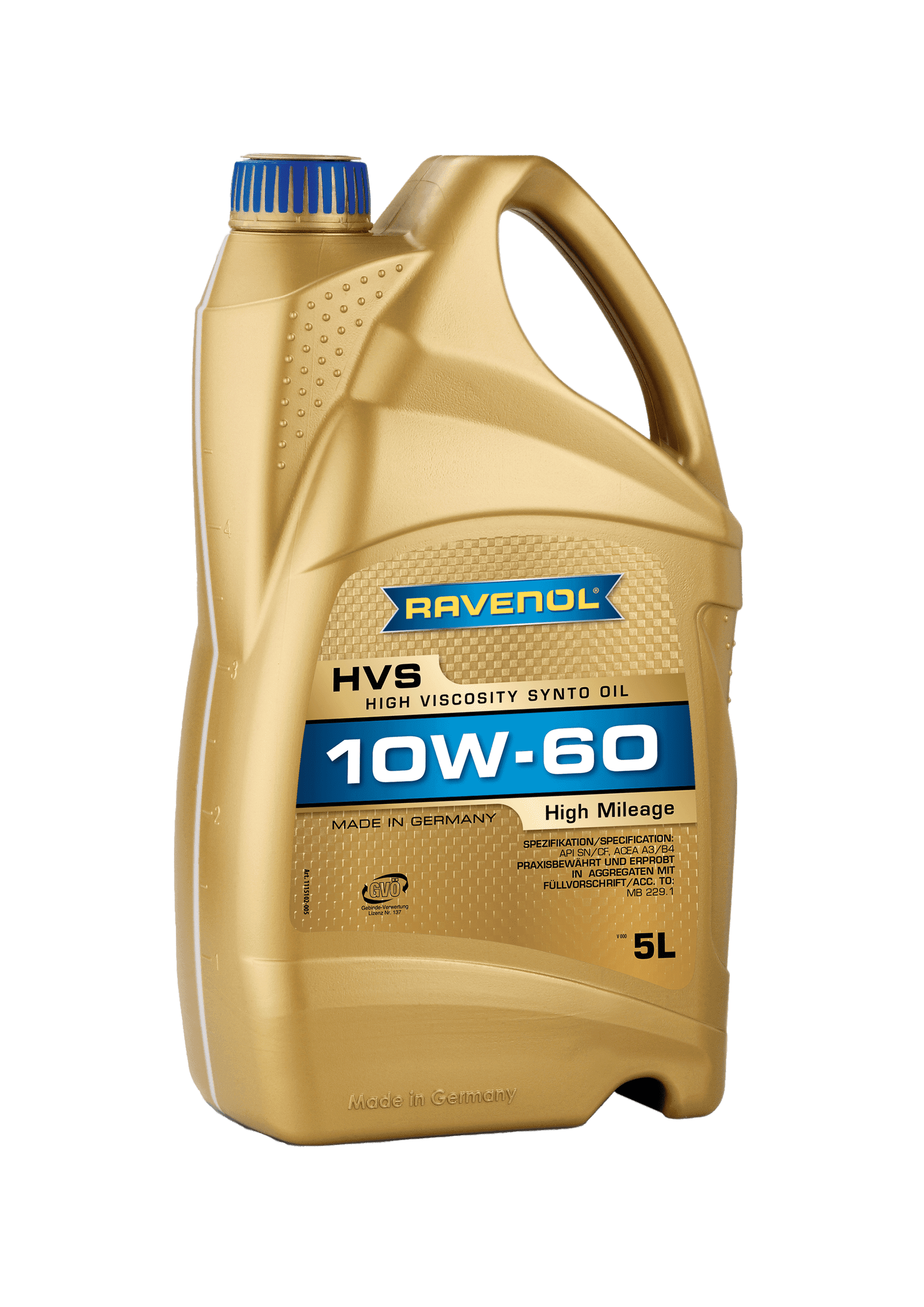 Моторное масло Ravenol HVS High Viscosity Synto Oil SAE 10W-60, 5л