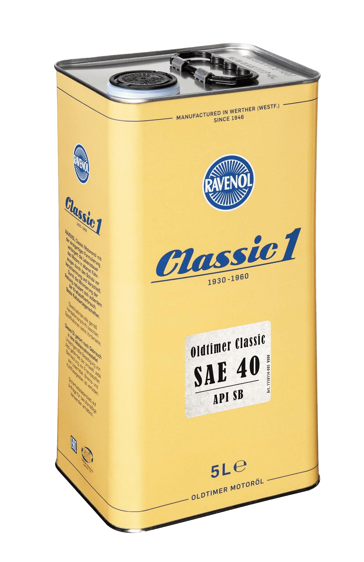 Моторное масло Ravenol Oldtimer Classic, 5л