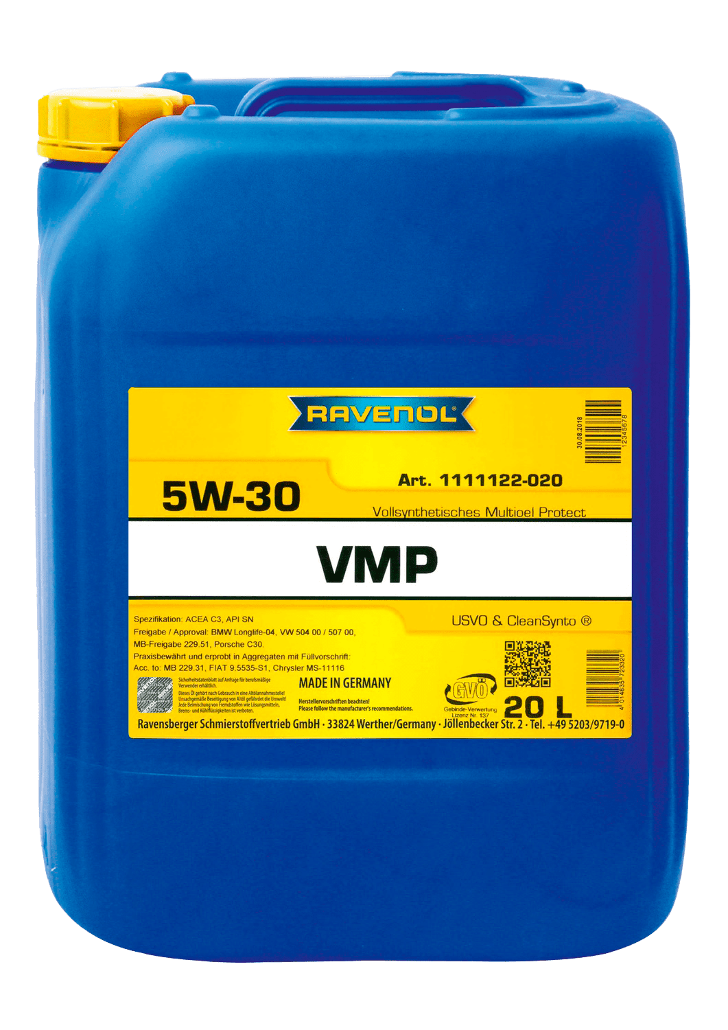 Моторное масло Ravenol VMP SAE 5W-30, 20л