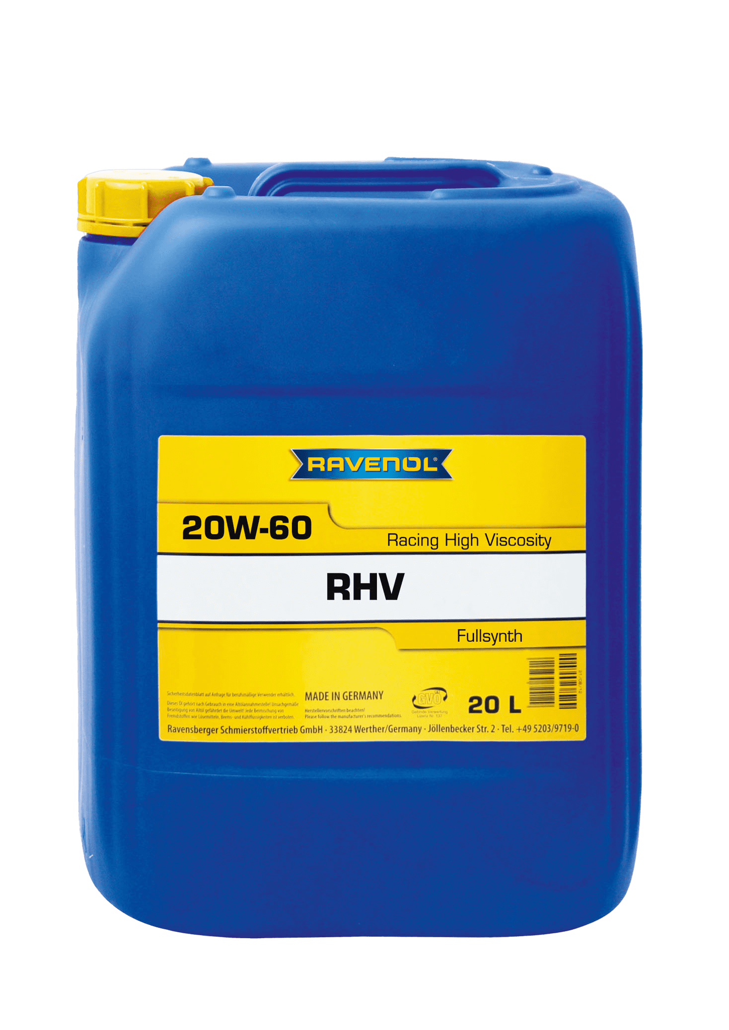 Моторное масло Ravenol RHV Racing High Viscosity SAE 20W-60, 20л