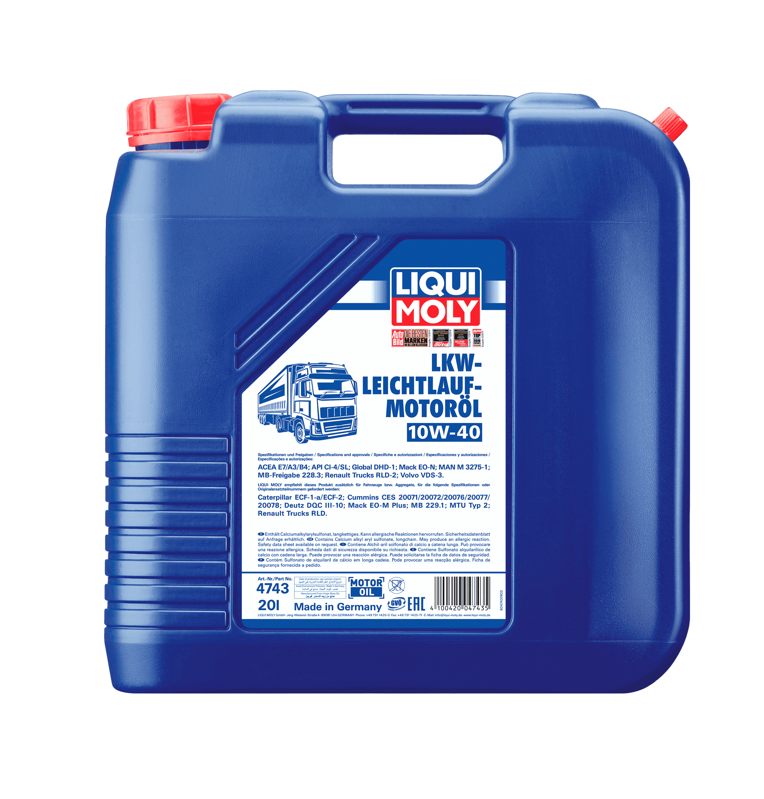 Моторное масло Liqui Moly LKW-Leichtlauf 10W-40, 20л