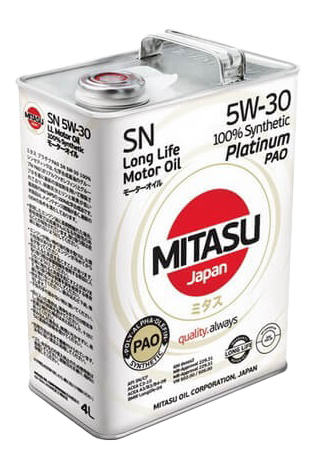 Моторное масло MITASU PLATINUM PAO SN 5W-30, 4л