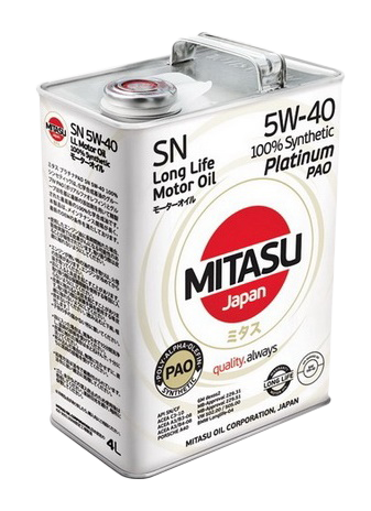 Моторное масло MITASU PLATINUM PAO SN 5W-40, 4л