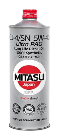 Моторное масло MITASU ULTRA PAO LL DIESEL CJ-4/SN 5W-40, 1л